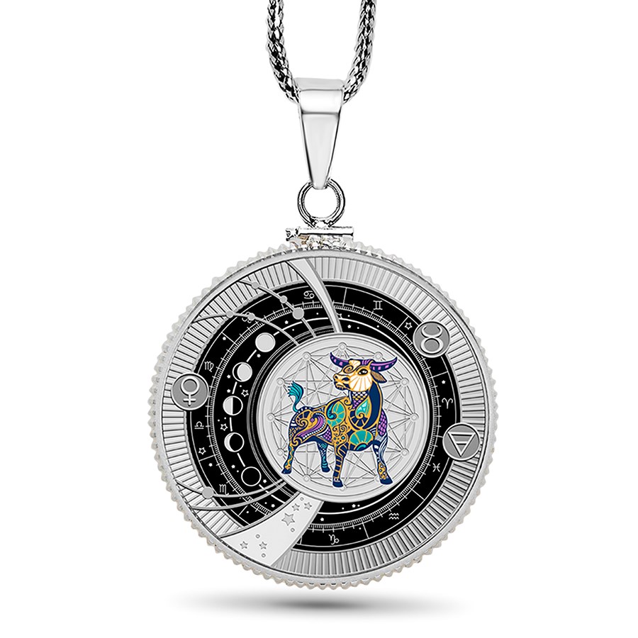2025 Republic of Cameroon Silver Coin Zodiac Sign: Taurus Pendant