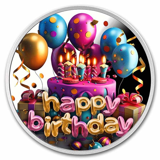 2025 Republic of Cameroon Silver Proof Happy Birthday 2025 Republic of Cameroon Silver Proof Happy Birthday