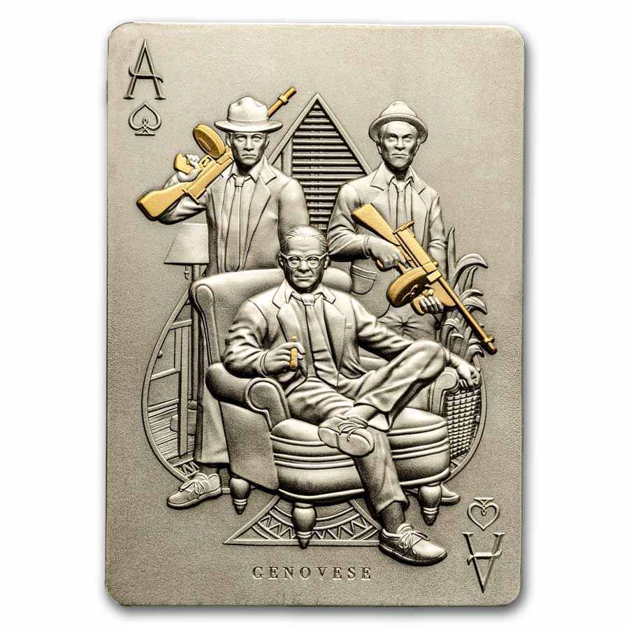 2025 Republic of Chad 2 oz Silver Genovese Crime Family Coin Card