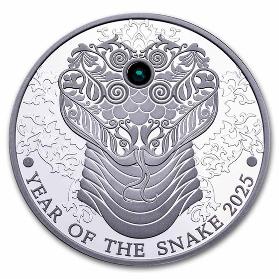 2025 Republic of Ghana 1/2 oz Silver Year of the Snake Proof 2025 Republic of Ghana 1/2 oz Silver Year of the Snake Proof