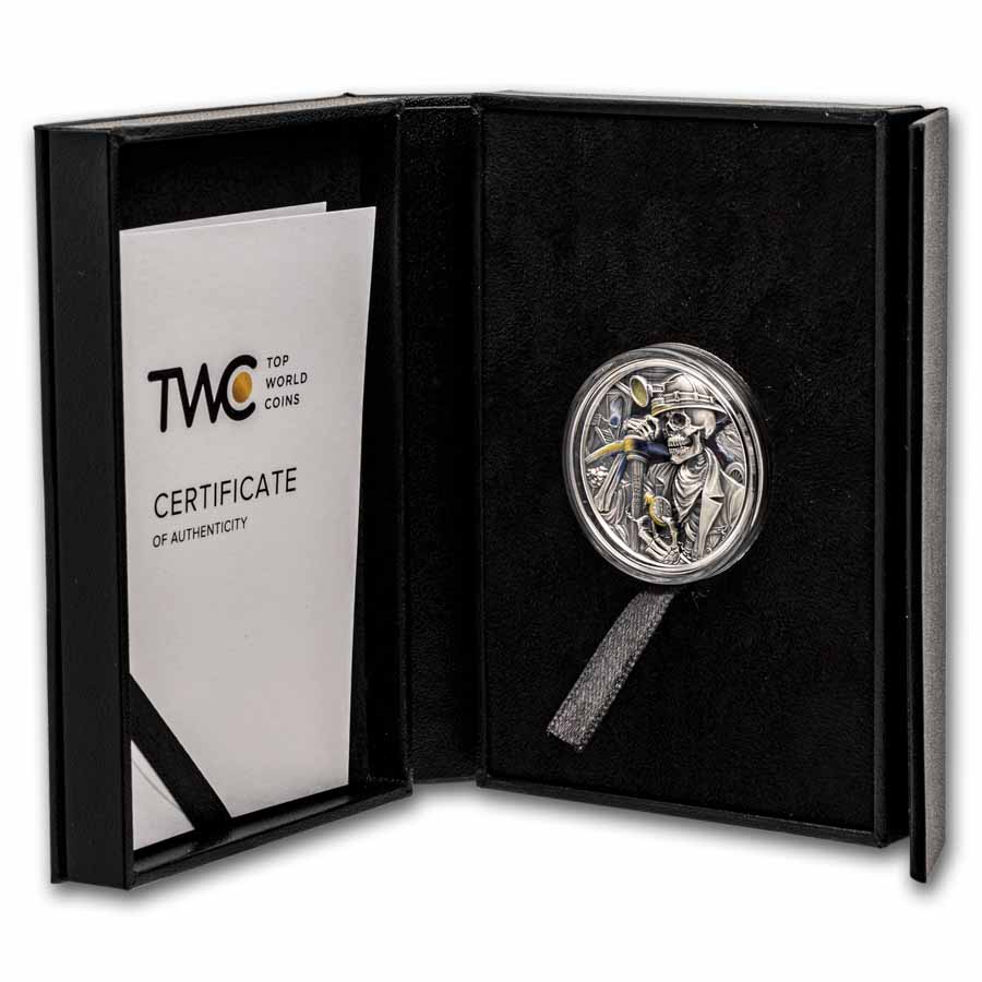 2025 Republic of Ghana 1 oz Silver Antique Memento Mori