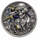 2025 Republic of Ghana 1 oz Silver Antique Memento Mori: Miner
