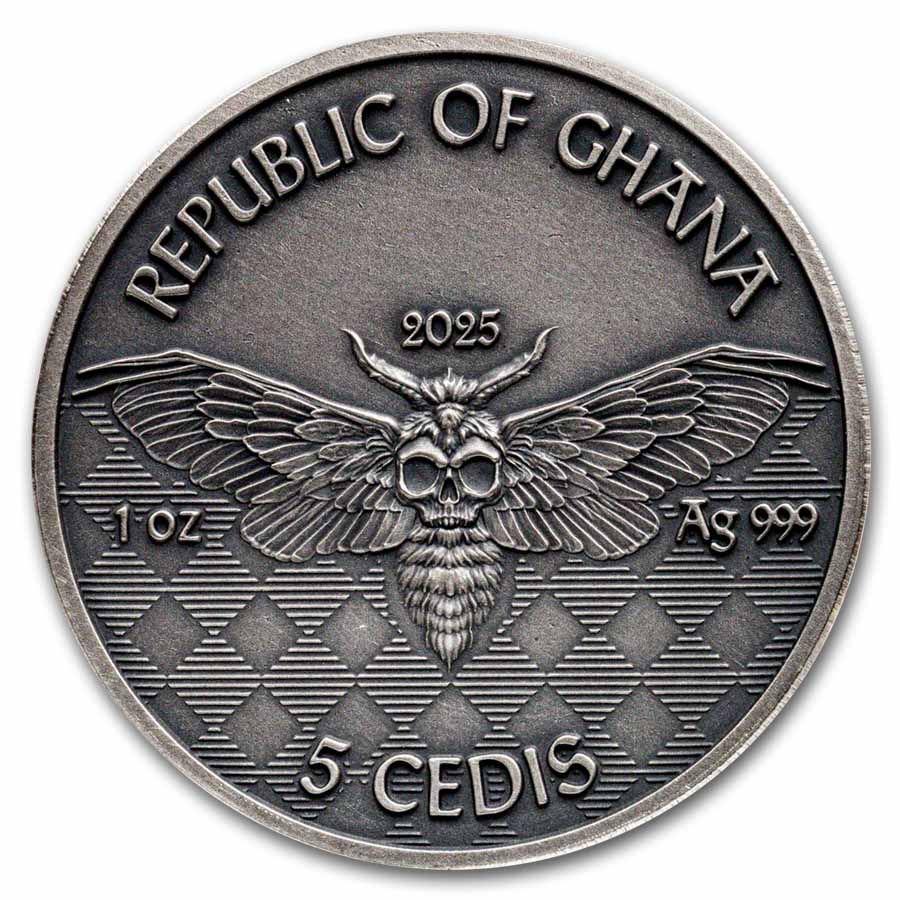 2025 Republic of Ghana 1 oz Silver Antique Memento Mori: Pirate | eBay