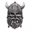 2025 Republic of Ghana 1 oz Silver Shaped Viking Skull (Box/COA)
