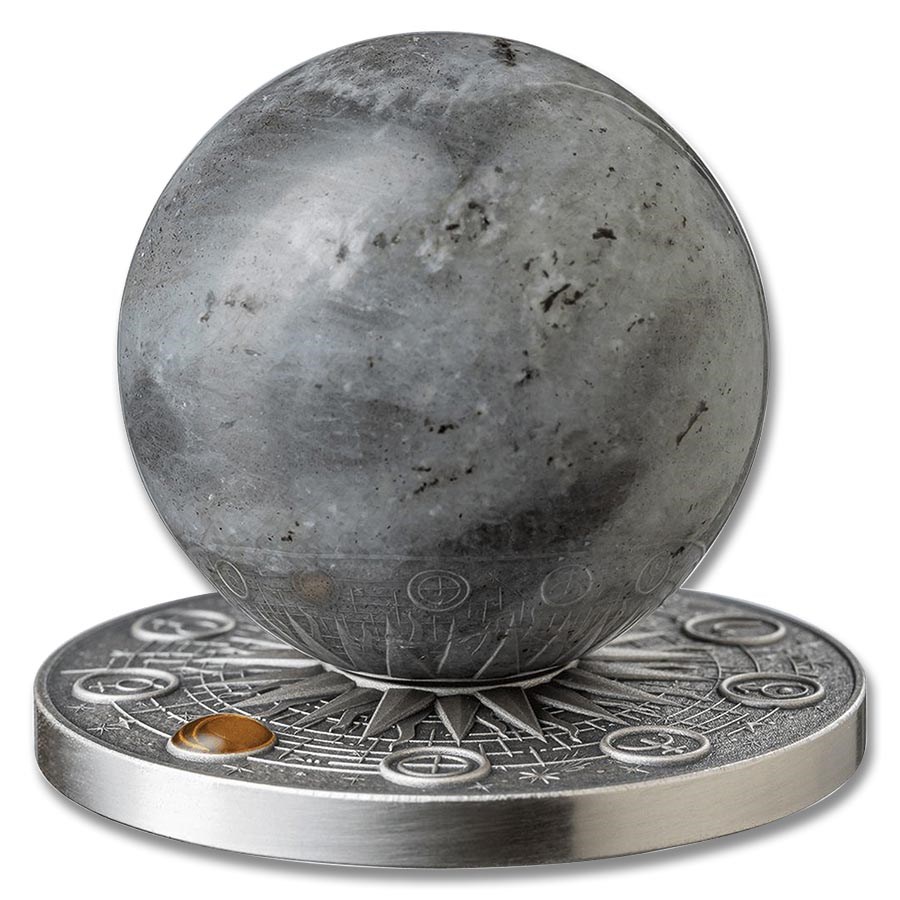 2025 Republic of Ghana 2 oz Silver Solar System: Moon Box & COA