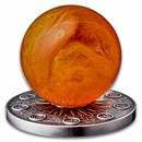 2025 Republic of Ghana 2 oz Silver Solar System: Sun Box & COA