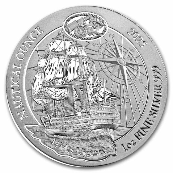 2025 Rwanda 1 oz Silver Nautical Ounce 260 Yrs of HMS Victory BU 2025 Rwanda 1 oz Silver Nautical Ounce 260 Yrs of HMS Victory BU