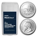 2025 S. Africa 1 oz Silver Krugerrand (25-Coin MintDirect® Tube)