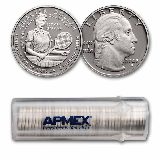 2025-S Althea Gibson Women's Quarter Gem Proof 40-Coin Roll 2025-S Althea Gibson Women's Quarter Gem Proof 40-Coin Roll
