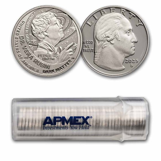 2025-S Vera Rubin Women's Quarter Gem Proof 40-Coin Roll 2025-S Vera Rubin Women's Quarter Gem Proof 40-Coin Roll
