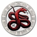 2025 Samoa 1 oz Silver $2 Lunar Year of The Snake (Colorized)