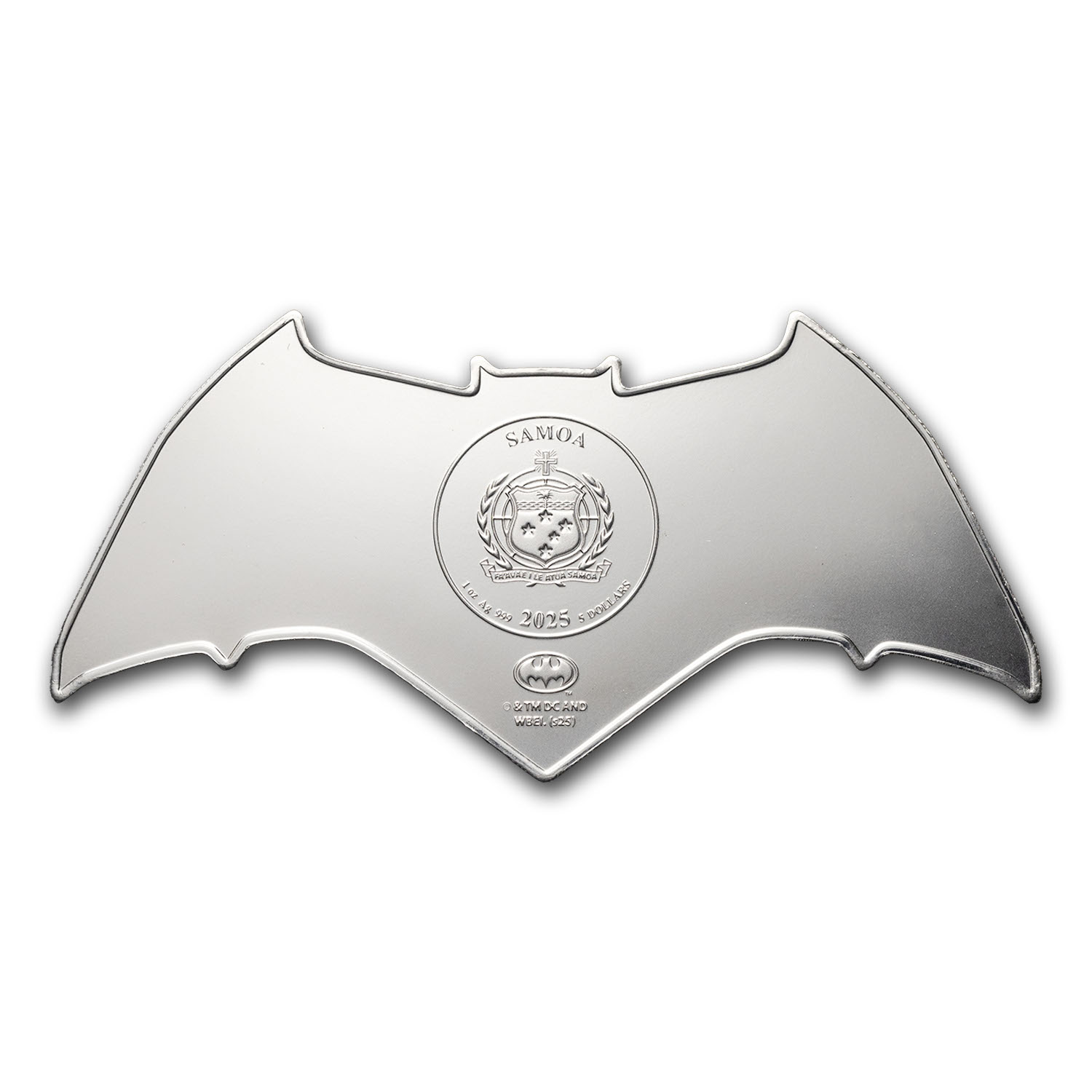 2025 Samoa 1 oz Silver Batman Batarang Shaped Coin BU