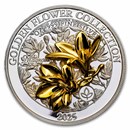 2025 Samoa 1 oz Silver Golden Flower Collection: Magnolia