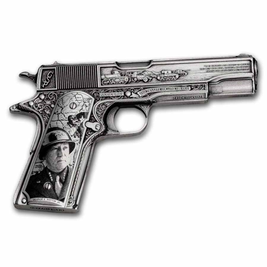 2025 Samoa 2 oz Silver General Patton's 1911 5 Tala Coin