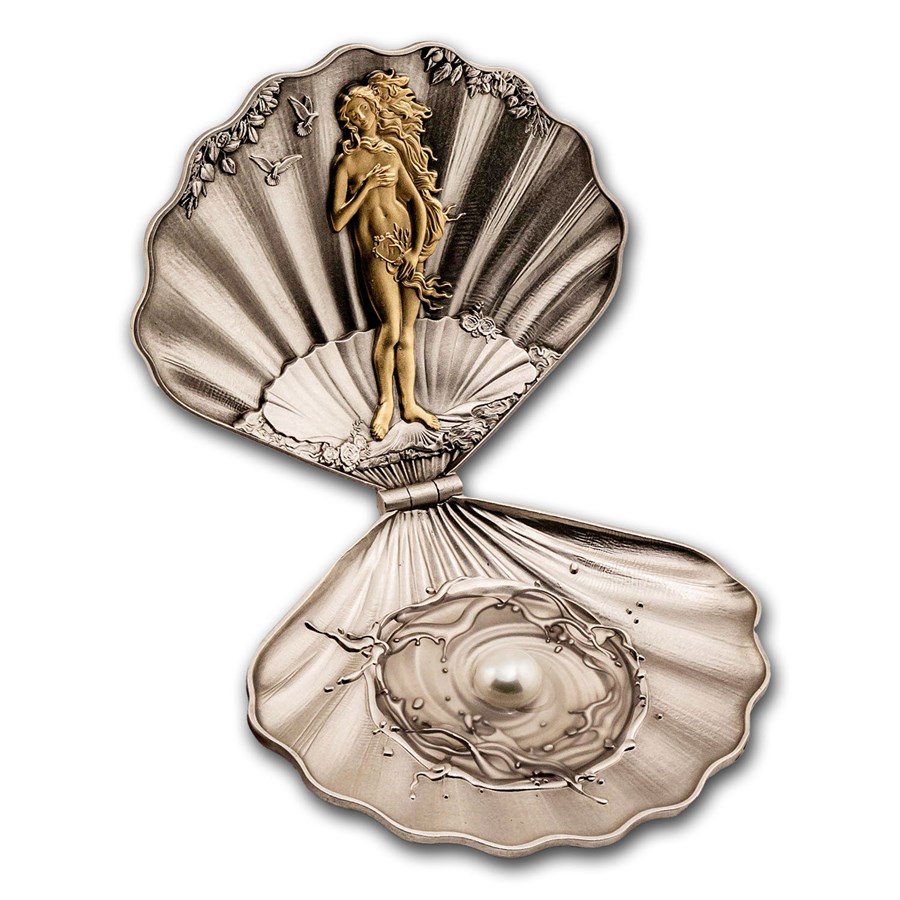 2025 Samoa 3 oz Silver Antique The Birth of Venus Shaped Coin