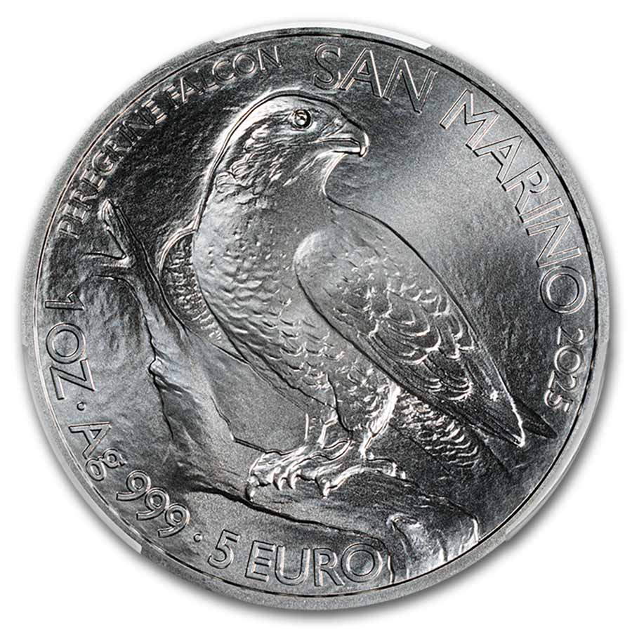 【最高鑑定】2025年 サンマリノ ペレグリンファルコン 1オンス銀貨 純銀 最高鑑定】2025年 サンマリノ ペレグリンファルコン 1オンス銀貨 純銀