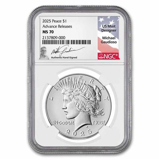 2025 Silver Peace Dollar MS-70 NGC (AR, Gaudioso) 2025 Silver Peace Dollar MS-70 NGC (AR, Gaudioso)