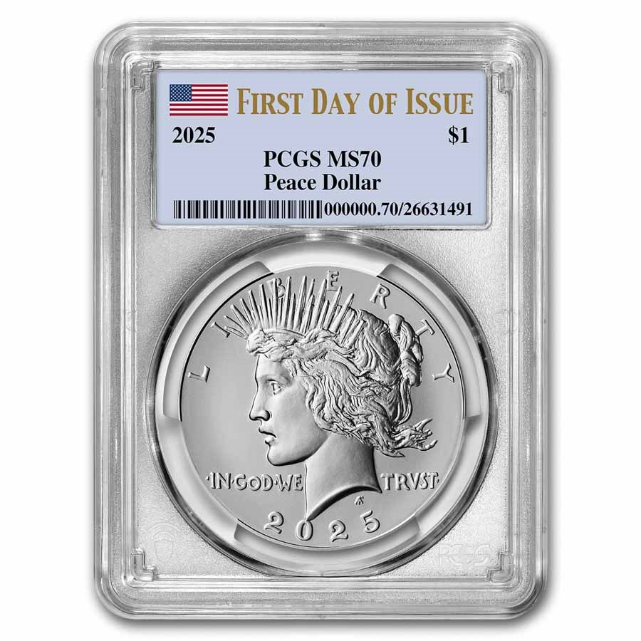 2025 Silver Peace Dollar MS-70 PCGS (First Day of Issue)