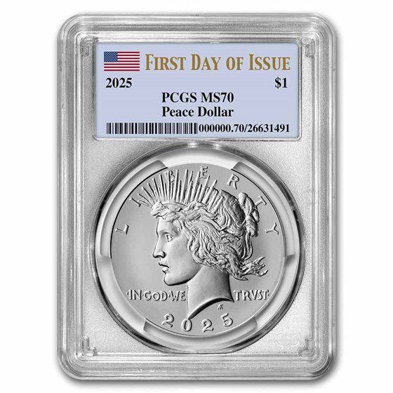 2025 Silver Peace Dollar MS-70 PCGS (First Day of Issue) 2025 Silver Peace Dollar MS-70 PCGS (First Day of Issue)