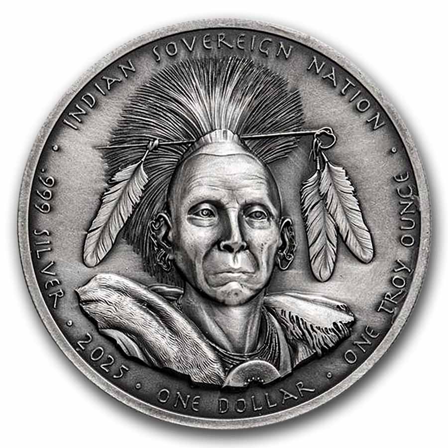 Buy 2025 Sioux Nation 1 oz Silver UHR Antiq Black Hawk | APMEX