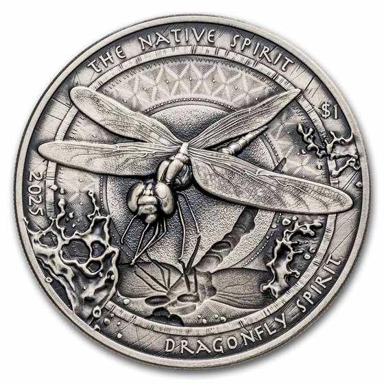 2025 Sioux Nation 1 oz Silver UHR Antique Dragonfly Spirit 2025 Sioux Nation 1 oz Silver UHR Antique Dragonfly Spirit