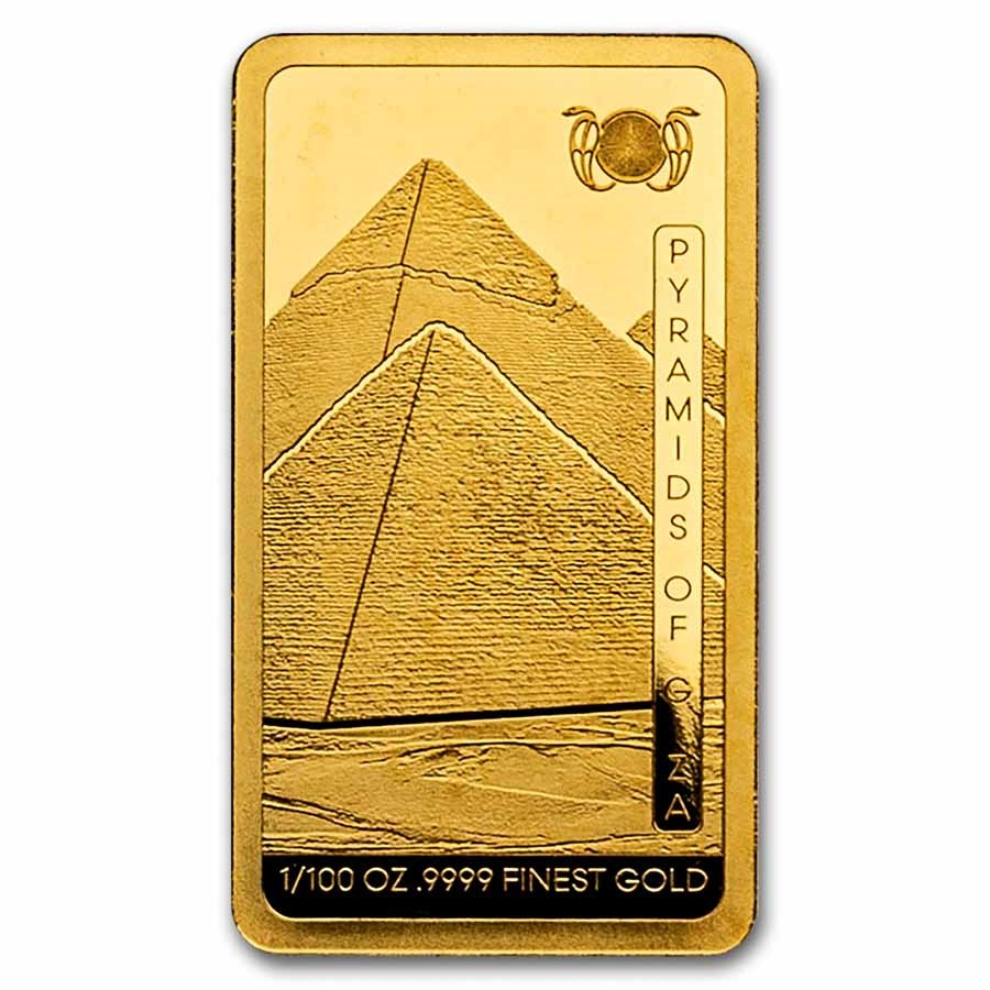 2025 Solomon Islands 1/100 oz Gold Ancient Egypt Pyramids of Giza