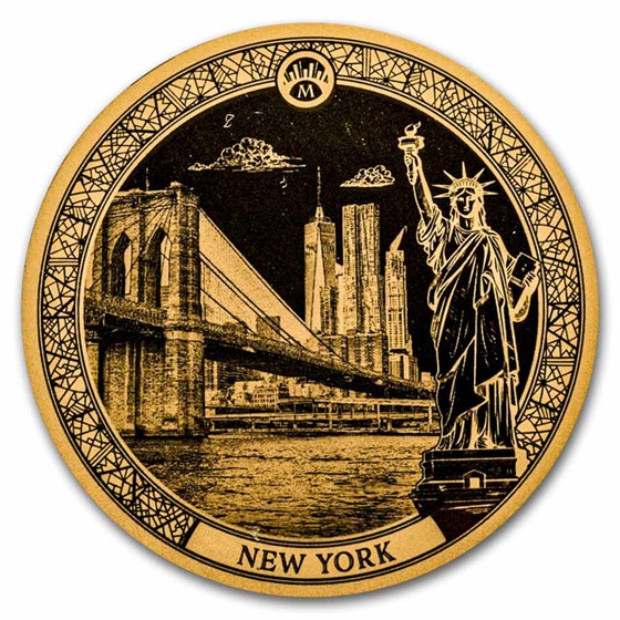 2025 Solomon Islands 1/100 oz Gold New York (Blister Pack)