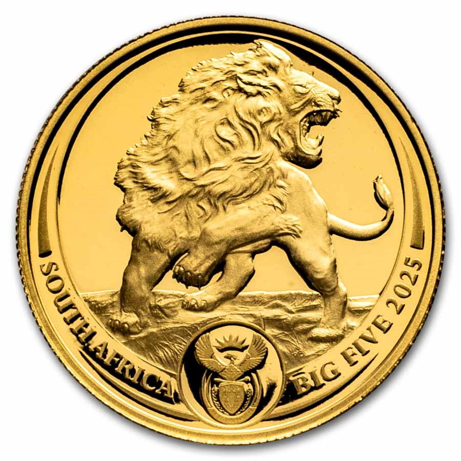 2025 South Africa 1/4 oz Proof Gold Big Five Lion (w/ Box & COA)