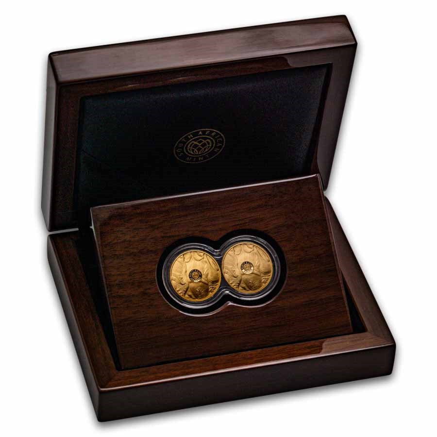 2025 South Africa 2-Coin Gold Big Five Rhino Proof Set Box & COA