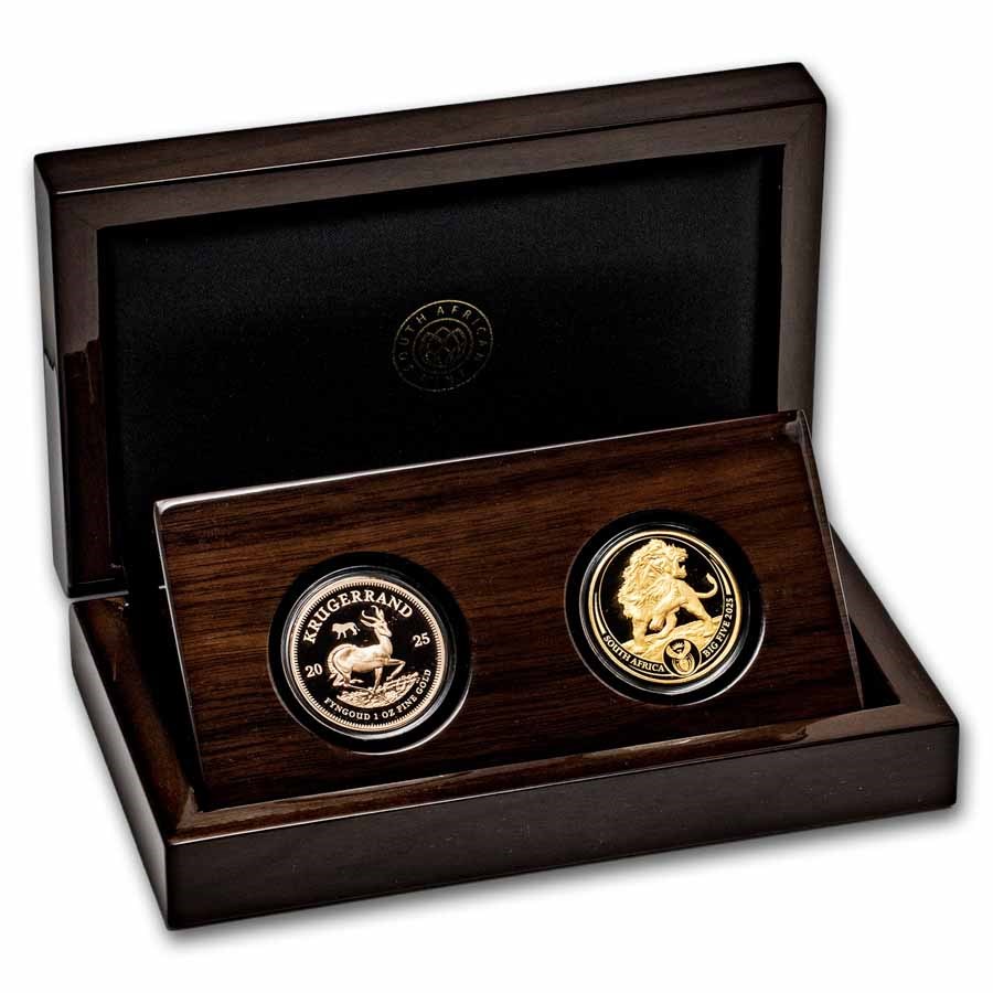 2025 South Africa 2-Coin Gold Krugerrand & Lion Proof Set