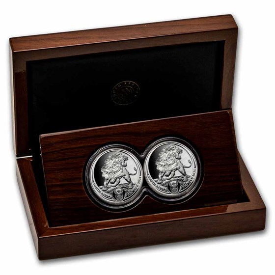 2025 South Africa 2-Coin Silver Big Five Lion Proof Set 2025 South Africa 2-Coin Silver Big Five Lion Proof Set