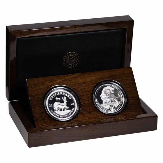 2025 South Africa 2-Coin Silver Krugerrand & Lion Proof Set 2025 South Africa 2-Coin Silver Krugerrand & Lion Proof Set