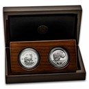 2025 South Africa 2-Coin Silver Krugerrand & Rhino Proof Set