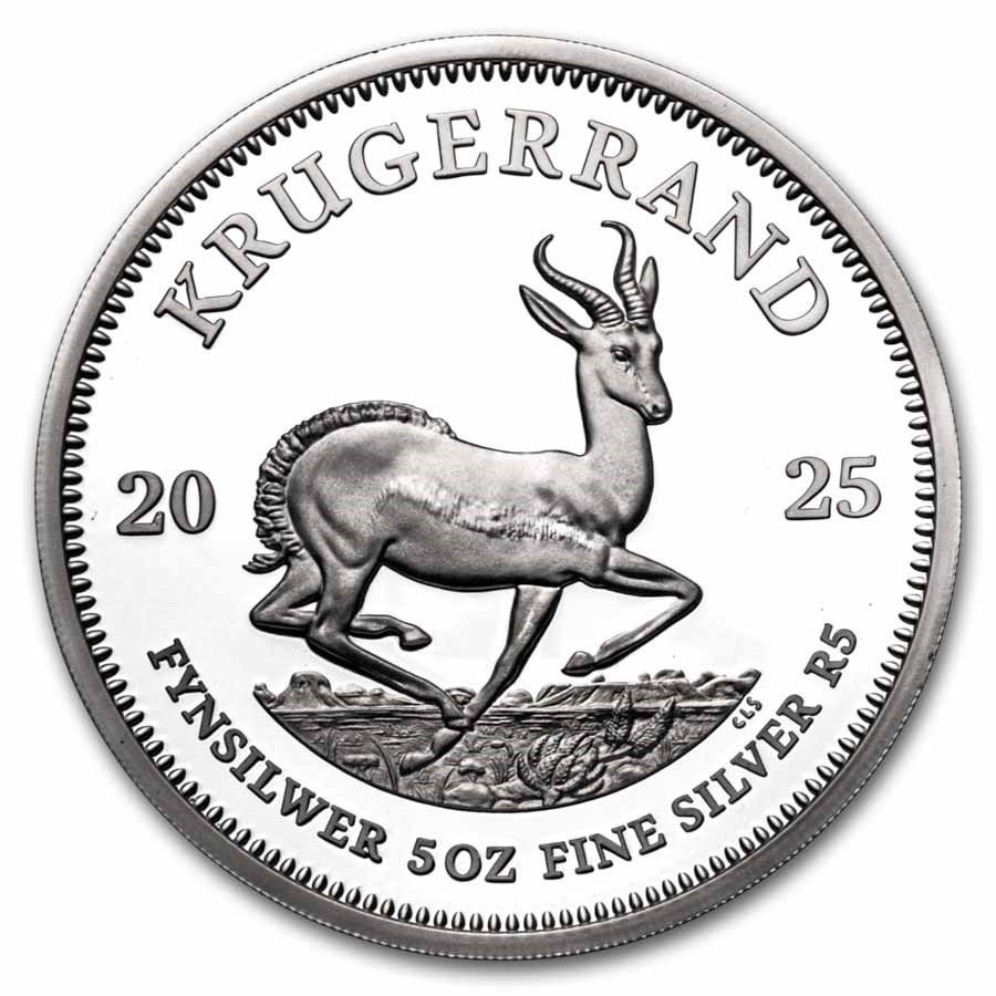 2025 South Africa 5 oz Silver Krugerrand Proof (w/ Box & COA)