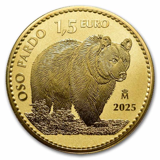 2025 Spain 1 oz Gold Reverse Proof Bear Doubloon 2025 Spain 1 oz Gold Reverse Proof Bear Doubloon