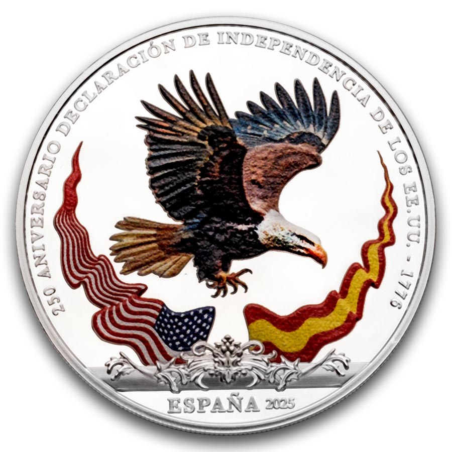2025 Spain The American Bald Eagle 250th Anniv .925 Silver