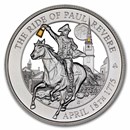 2025 St. Helena 1 oz Ag Paul Revere Midnight Ride Pf (Gold-Pltd)