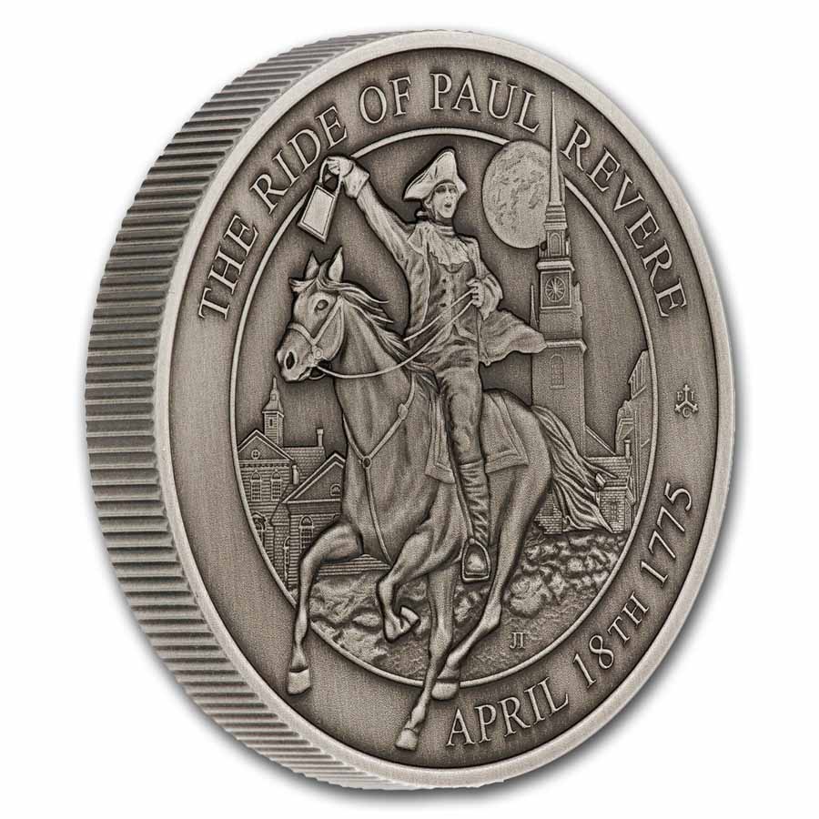 Buy 2025 2 oz Silver Paul Revere Midnight Ride Antiq UHR | APMEX