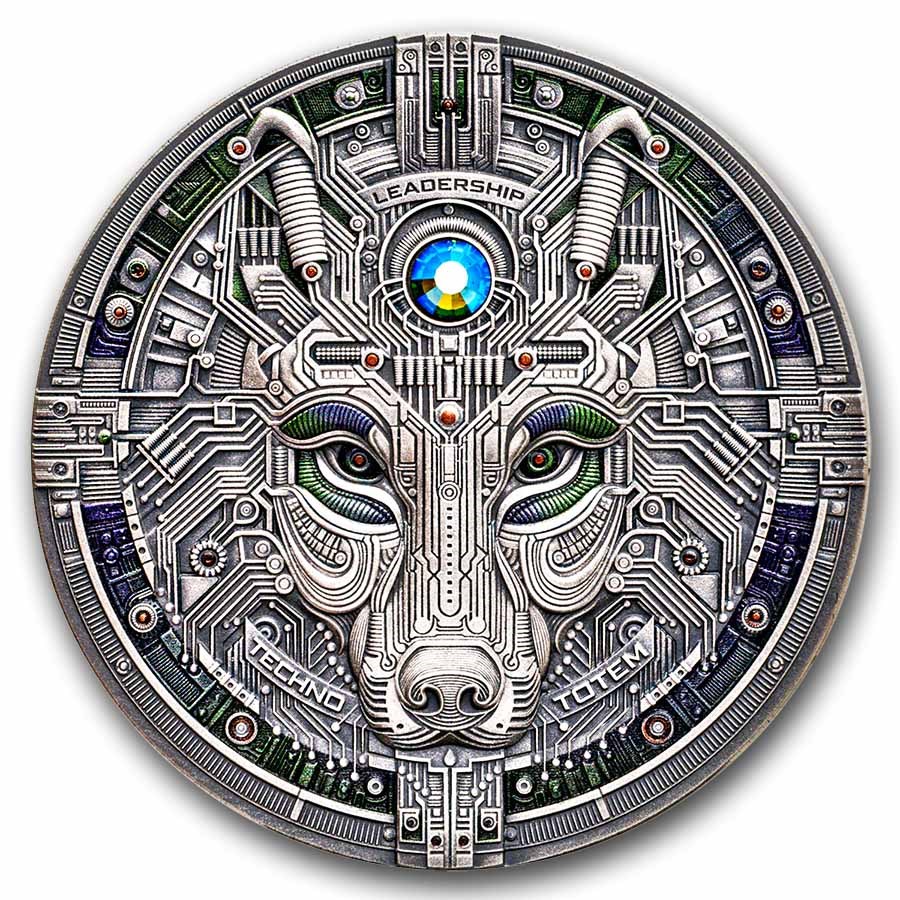 2025 The Wolf United Crypto States 2 oz Antique Silver
