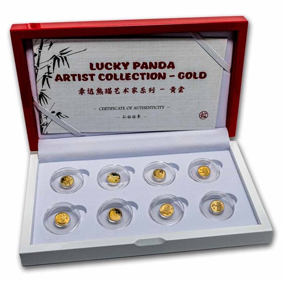 2025 Tristan Da Cunha Lucky Panda Artist 8-Coin Gold Set 2025 Tristan Da Cunha Lucky Panda Artist 8-Coin Gold Set