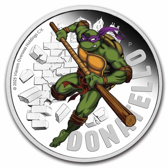 2025 TUV 1 oz Silver Colorized TMNT Donatello Proof (Box) 2025 TUV 1 oz Silver Colorized TMNT Donatello Proof (Box)