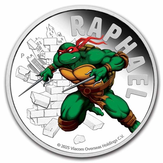 2025 TUV 1 oz Silver Colorized TMNT Raphael Proof (Box) 2025 TUV 1 oz Silver Colorized TMNT Raphael Proof (Box)