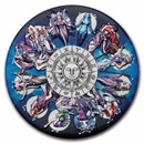 2025 TUV 5 oz Silver Colorized Zodiac Signs & Goddesses Antiqued