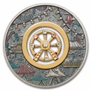 2025 Tuvalu 2 oz Silver Colorized & Antiqued Ferris Wheel (Box)