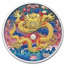 2025 Tuvalu 3 oz Silver Imperial Dragon Colorized Proof Coin