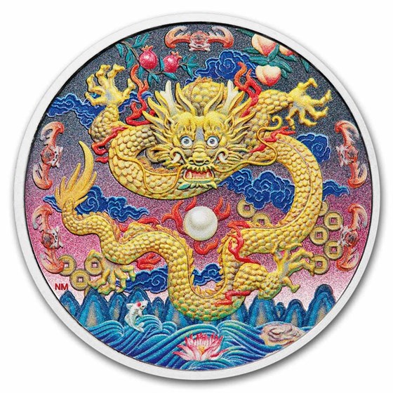 2025 Tuvalu 3 oz Silver Imperial Dragon Colorized Proof Coin 2025 Tuvalu 3 oz Silver Imperial Dragon Colorized Proof Coin