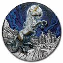 2025 Tuvalu 5 oz Silver Colorized Unicorn Antiqued HR (Box, COA)