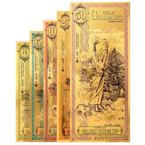 2025 Utah Goldback Note Set (1,5,10,25,50)