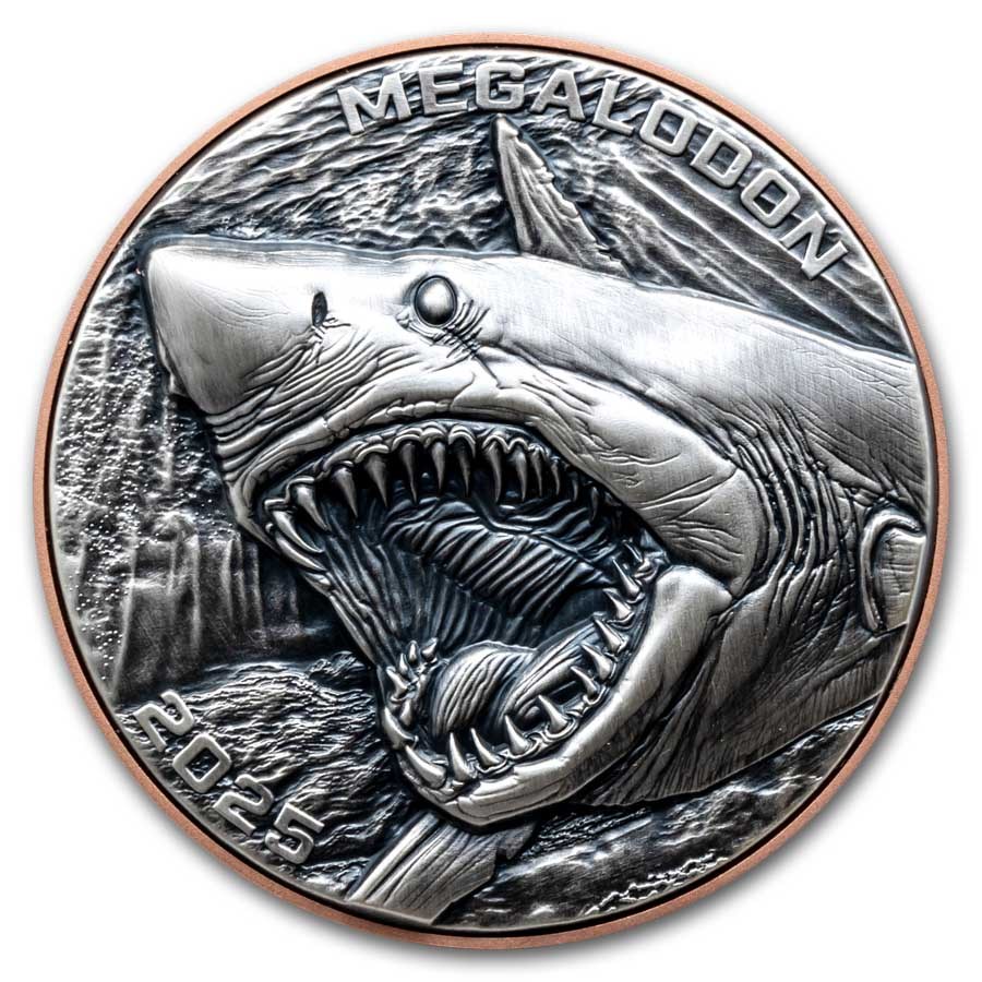 2025 Vanuatu Silver and Copper Giant Megalodon (with Box & COA)