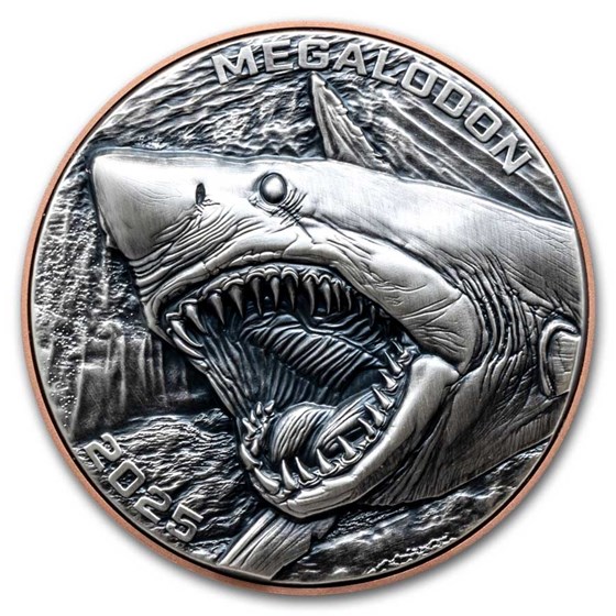 2025 Vanuatu Silver and Copper Giant Megalodon (with Box & COA) 2025 Vanuatu Silver and Copper Giant Megalodon (with Box & COA)